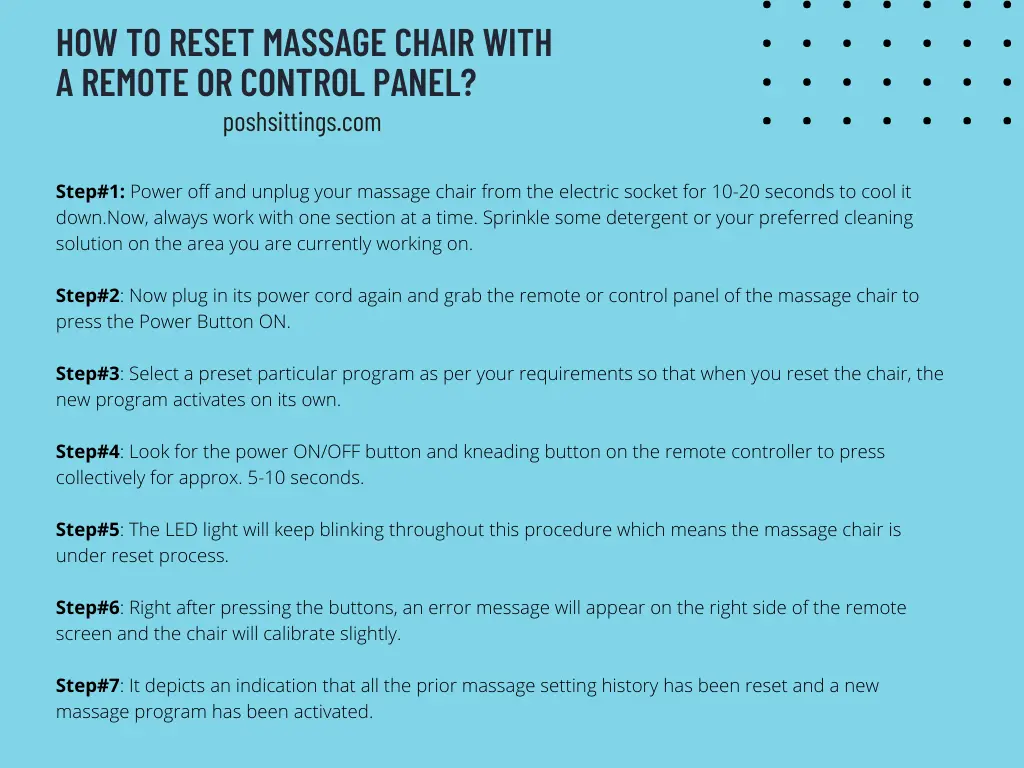 How to Reset Massage Chair With a Remote or Control Panel